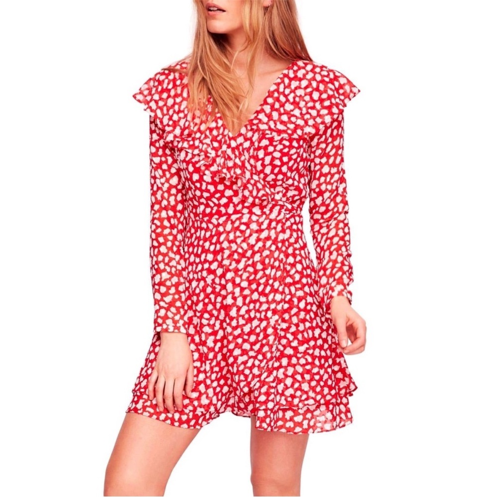 “FREE PEOPLE” Frenchie Ruffle Wrap Dress